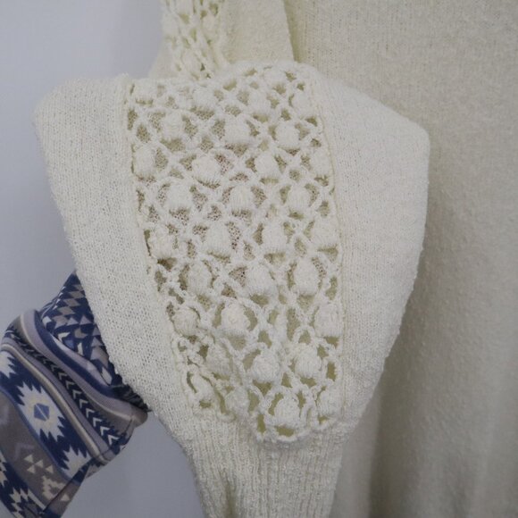 Brownstone Studio Crochet Sweater Women L Ivory Twee Grannycore Boho Vintage - Picture 6 of 16
